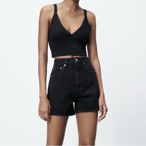 Zara Black Denim Short
